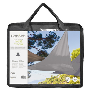 Toile solaire 3x3x3m Shae ardoise Hespéride - Le Dépôt Bailleul