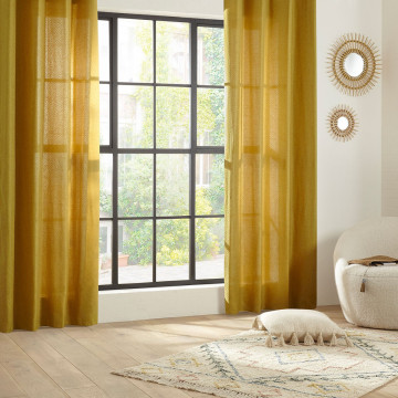 Rideau jacquard Tanis ocre 140x260 Atmosphera - Le Dépôt Bailleul