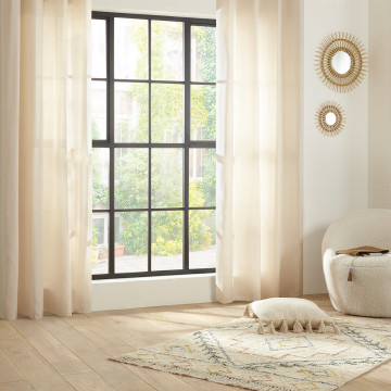 Rideau jacquard Tanis lin 140x260 Atmosphera - Le Dépôt Bailleul