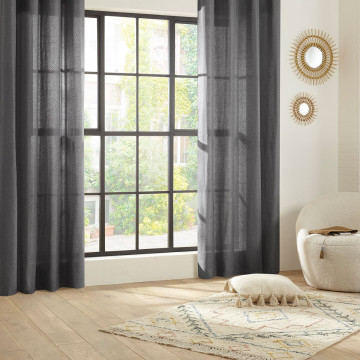 Rideau jacquard Tanis gris 140x260 Atmosphera - Le Dépôt Bailleul