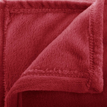 Plaid flanelle uni rouge 180x230 Atmosphera - Le Dépôt Bailleul