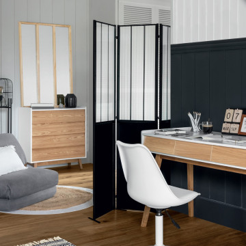 Paravent Atelier métal et verre trempé Atmosphera - Le Dépôt Bailleul