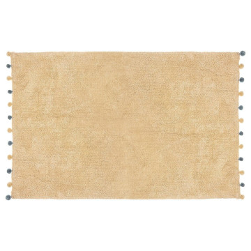 Tapis enfant 100x150 beige à pompons Atmosphera - Le Dépôt Bailleul