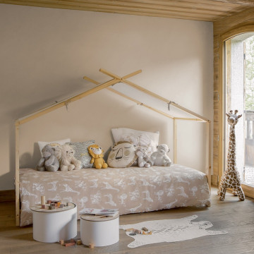 Lit tente 90x190 en bois sans matelas Atmosphera - Le dépôt Bailleul