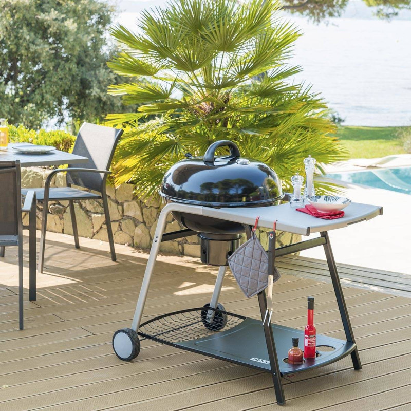 Barbecue charbon Pyla 55 cm Neka avec tablette - Le dépôt Bailleul