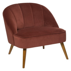 Fauteuil velours Naova terracotta Atmosphera  - Le Dépôt Bailleul