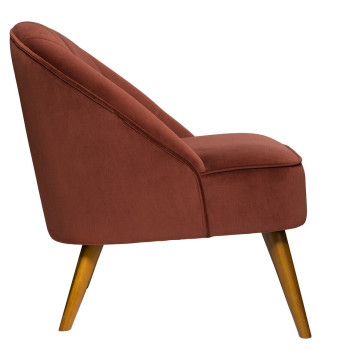Fauteuil velours Naova terracotta Atmosphera  - Le Dépôt Bailleul