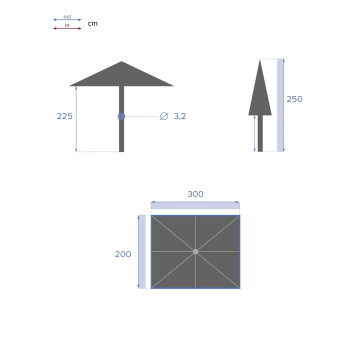 Parasol mat central 2x3 m Loompa canard Hespéride - Le Dépôt Bailleul