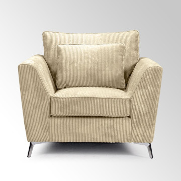 Fauteuil Isla velours côtelé beige - Le Dépôt Bailleul