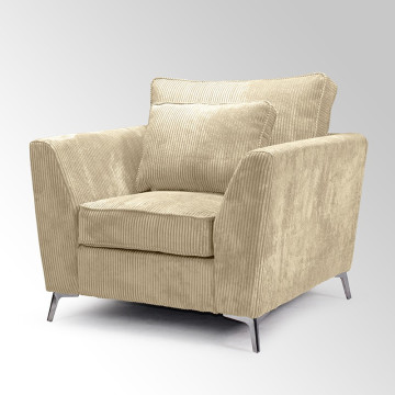 Fauteuil Isla velours côtelé beige - Le Dépôt Bailleul