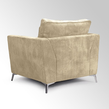 Fauteuil Isla velours côtelé beige - Le Dépôt Bailleul