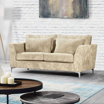 Canapé 2 places Isla velours côtelé beige -  Le Dépôt Bailleul