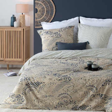 Parure de lit Naoki beige lin 240x220 Atmosphera - Le Dépôt Bailleul