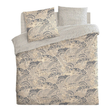 Parure de lit Naoki beige lin 240x220 Atmosphera - Le Dépôt Bailleul