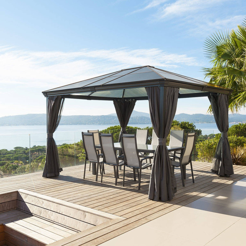 Flamingueo Tonnelle de Jardin Exterieur Tonnelle Pliante Tente de Plage  UPF50+ Pergola Jardin Exterieur 238x200x200 cm