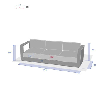 Canapé extérieur 3 places Allure Hespéride - Le Dépôt Bailleul