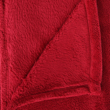 Plaid grand modèle microfibre 180x230 cm rouge - Le Dépôt Bailleul