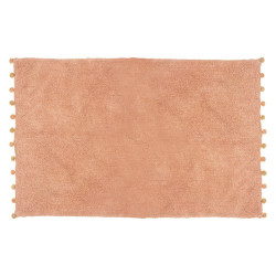 Tapis enfant 100x150 rose à pompons Atmosphera - Le Dépôt Bailleul