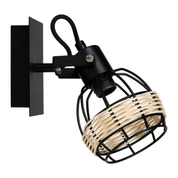 Spot Cyrus en métal et rotin Ostaria - Le Dépôt Bailleul