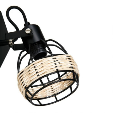 Spot Cyrus en métal et rotin Ostaria - Le Dépôt Bailleul