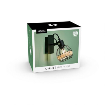 Spot Cyrus en métal et rotin Ostaria - Le Dépôt Bailleul