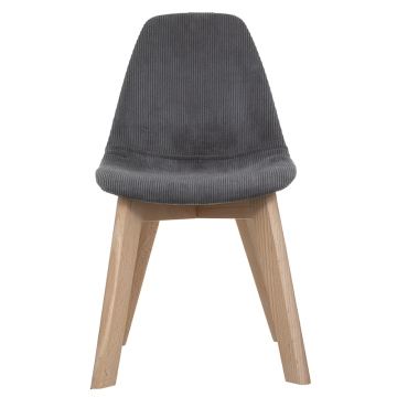 Chaise enfant Lena velours gris Atmosphera - Le Dépôt Bailleul
