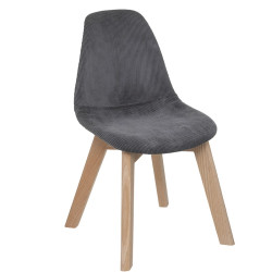 Chaise enfant Lena velours gris Atmosphera - Le Dépôt Bailleul