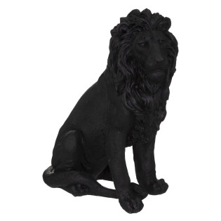 Statue de lion résine noire...