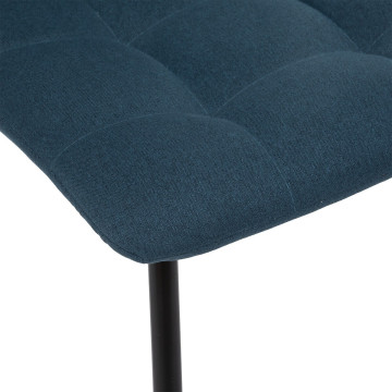 Chaise tissu Sirac bleu canard pieds métal Atmosphera - Le Dépôt Bailleul