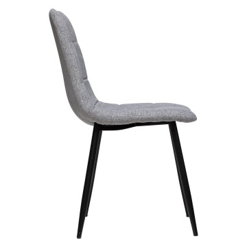 Chaise tissu Sirac gris clair pieds métal Atmosphera - Le Dépôt Bailleul
