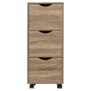 Chiffonnier 3 tiroirs sur roulettes naturel 5five - Le Dépôt Bailleul