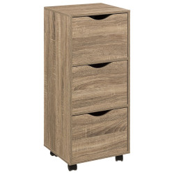 Chiffonnier 3 tiroirs sur roulettes naturel 5five - Le Dépôt Bailleul