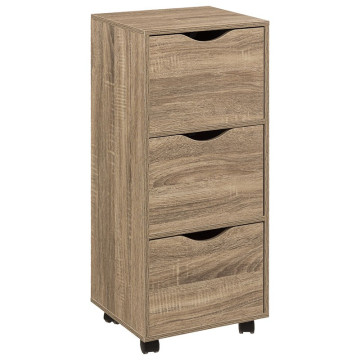Chiffonnier 3 tiroirs sur roulettes naturel 5five - Le Dépôt Bailleul