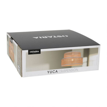 Suspension gigogne ronde cannage Yuka blanche Ostaria - Le Dépôt Bailleul