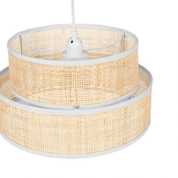 Suspension gigogne ronde cannage Yuka blanche Ostaria - Le Dépôt Bailleul