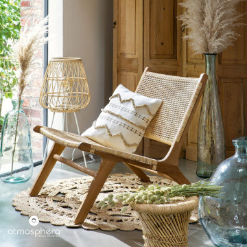 Fauteuil Timor teck et rotin Atmosphera - Le Dépôt Bailleul
