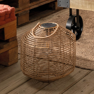 Lampe solaire en rotin H30 Atmosphera - Le Dépôt Bailleul