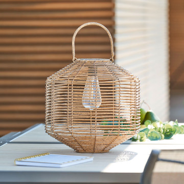 Lampe solaire en rotin H30 Atmosphera - Le Dépôt Bailleul