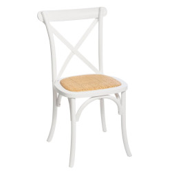 Chaise bistrot Isak bois blanc et cannage Atmosphera - Le Dépôt Bailleul