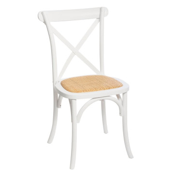 Chaise bistrot Isak bois blanc et cannage Atmosphera - Le Dépôt Bailleul