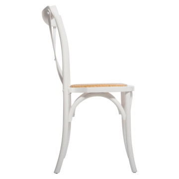 Chaise bistrot Isak bois blanc et cannage Atmosphera - Le Dépôt Bailleul