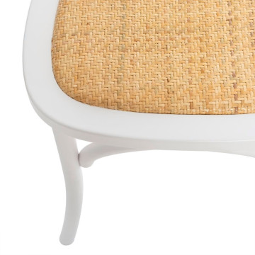 Chaise bistrot Isak bois blanc et cannage Atmosphera - Le Dépôt Bailleul