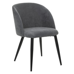 Chaise Céleste gris pieds métal noir Atmosphera - Le Dépôt Bailleul