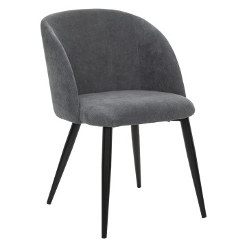 Chaise Céleste gris pieds métal noir Atmosphera - Le Dépôt Bailleul
