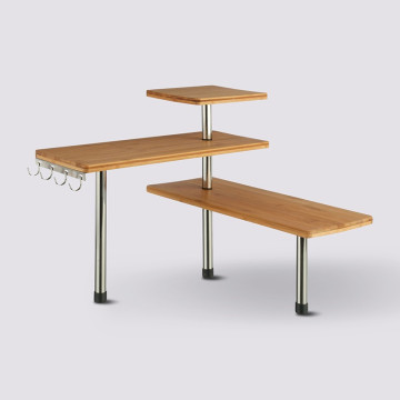 Etagère d'angle 3 niveaux bambou et inox 5five - Le Dépôt Bailleul