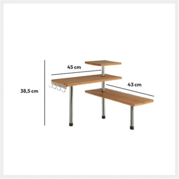 Etagère d'angle 3 niveaux bambou et inox 5five - Le Dépôt Bailleul