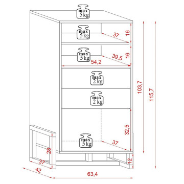 Buffet haut 2 tiroirs 1 porte Oslo blanc - Le Dépôt Bailleul