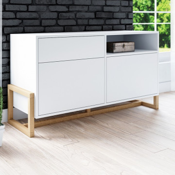 Buffet 1 tiroir 2 portes Oslo blanc - Le Dépôt Bailleul