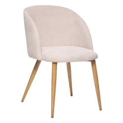Chaise velours côtelé Céleste beige Atmosphera - Le Dépôt Bailleul
