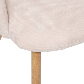 Chaise velours côtelé Céleste beige Atmosphera - Le Dépôt Bailleul